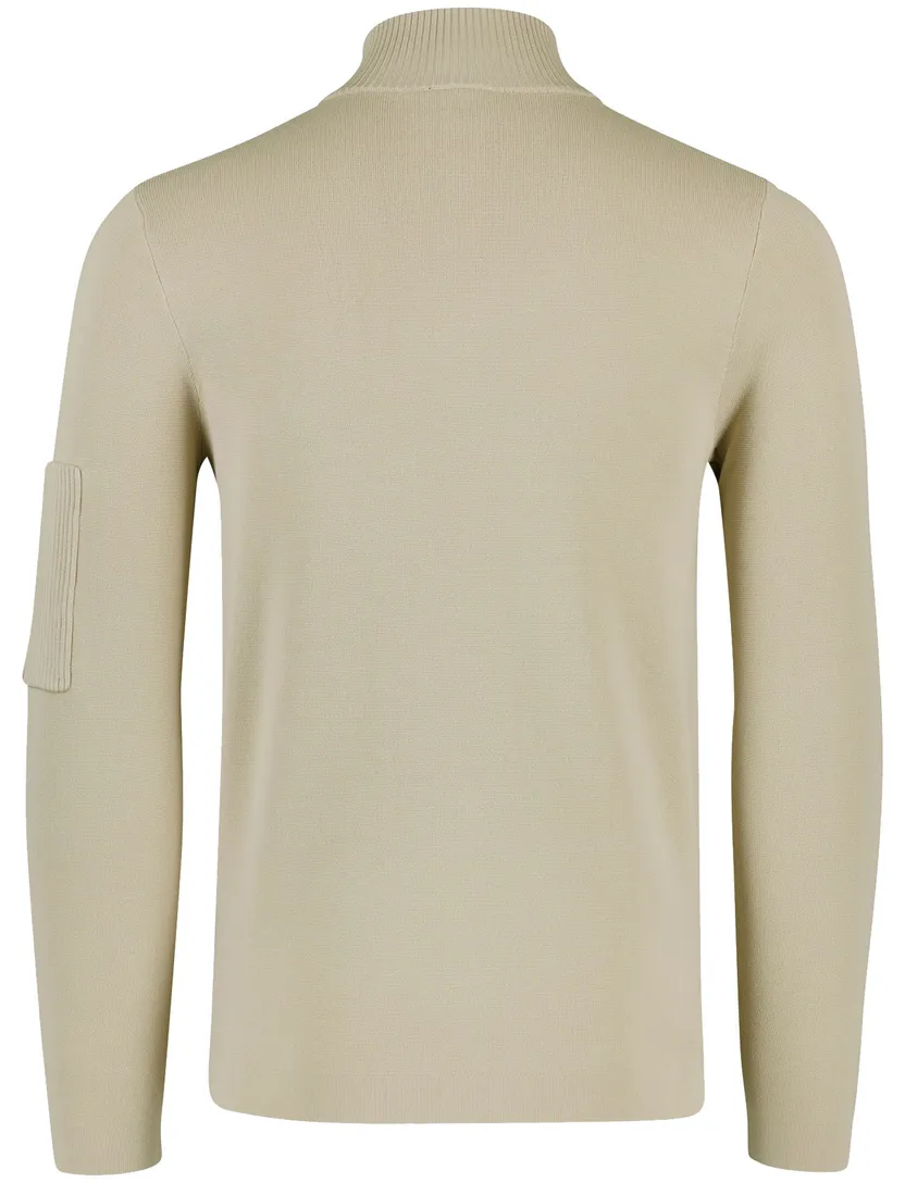 Genti half zip trui beige effen