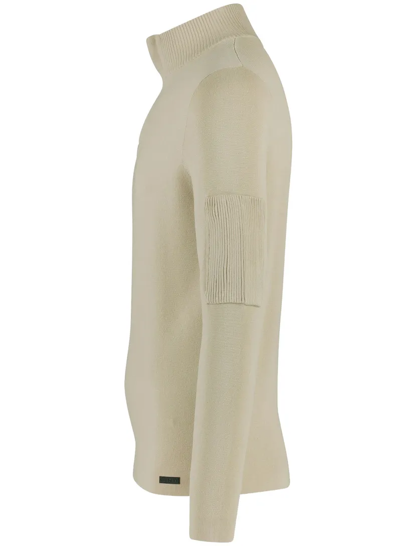 Genti half zip trui beige effen