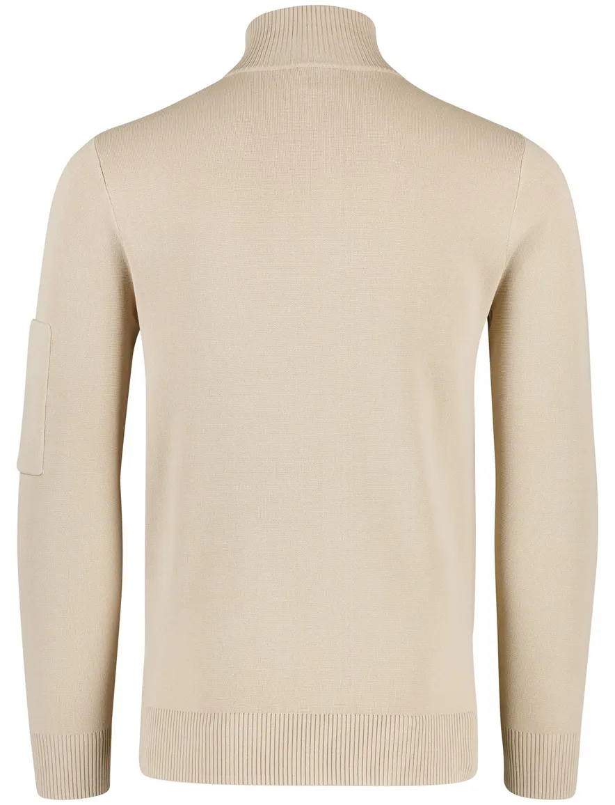 Genti half button trui beige