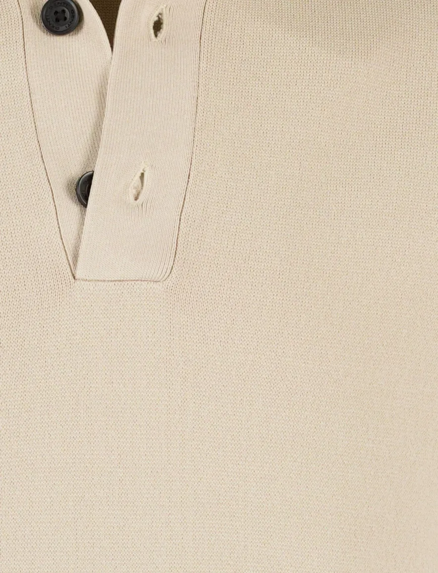 Genti half button trui beige