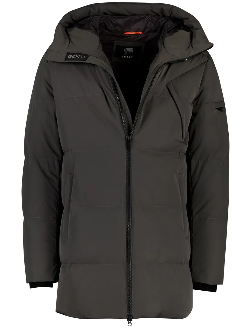 Genti winterjas puffer capuchon donkergrijs