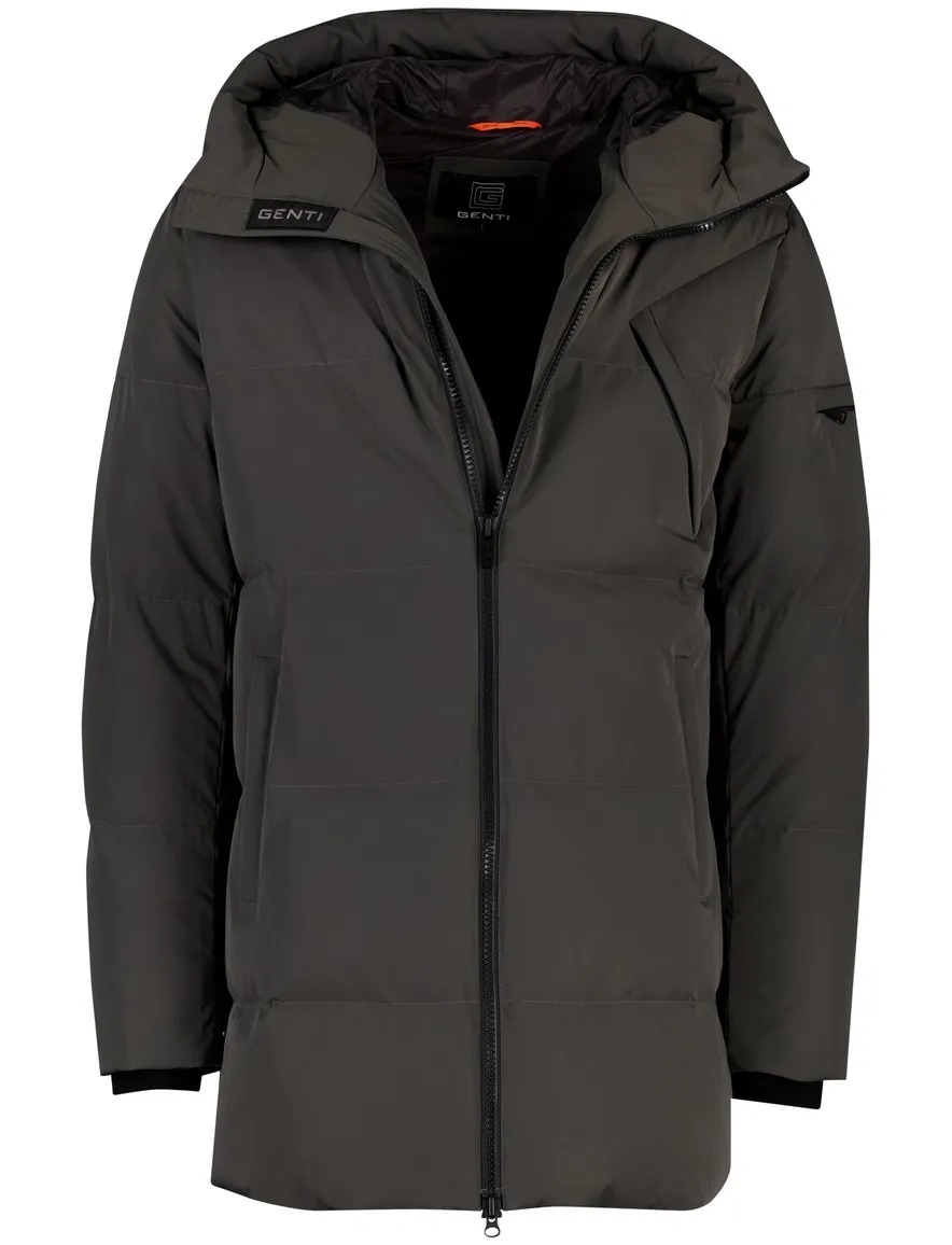 Genti winterjas puffer capuchon donkergrijs