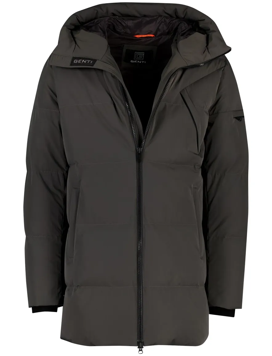 Genti winterjas puffer capuchon donkergrijs