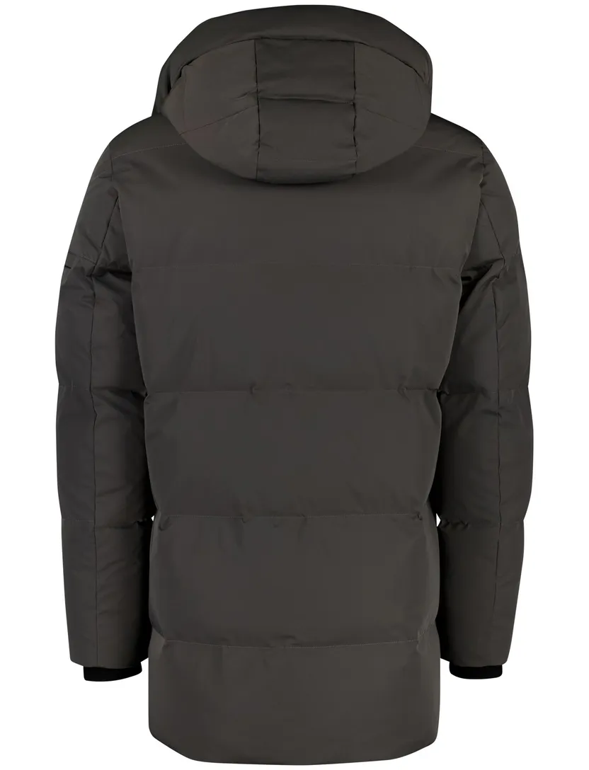 Genti winterjas puffer capuchon donkergrijs