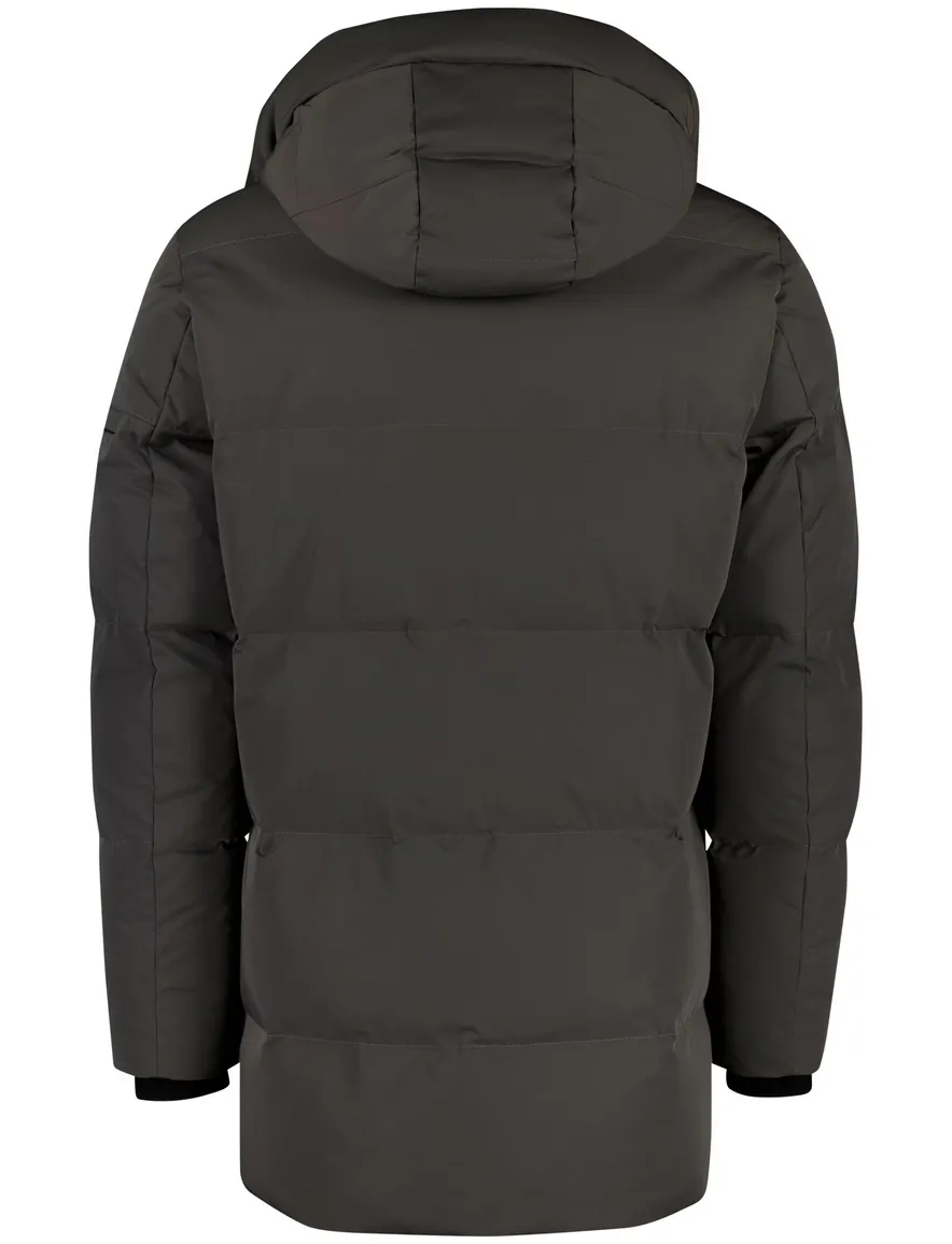 Genti winterjas puffer capuchon donkergrijs