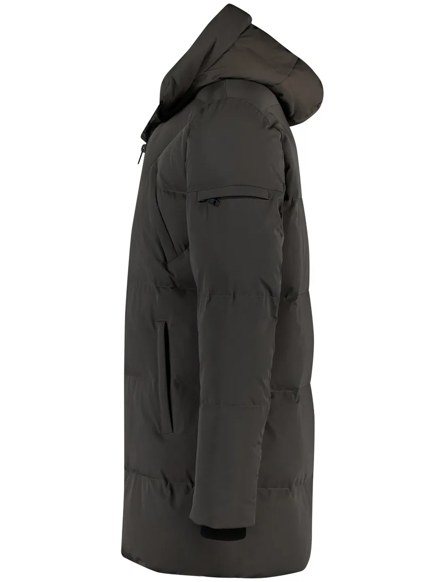 Genti winterjas puffer capuchon donkergrijs
