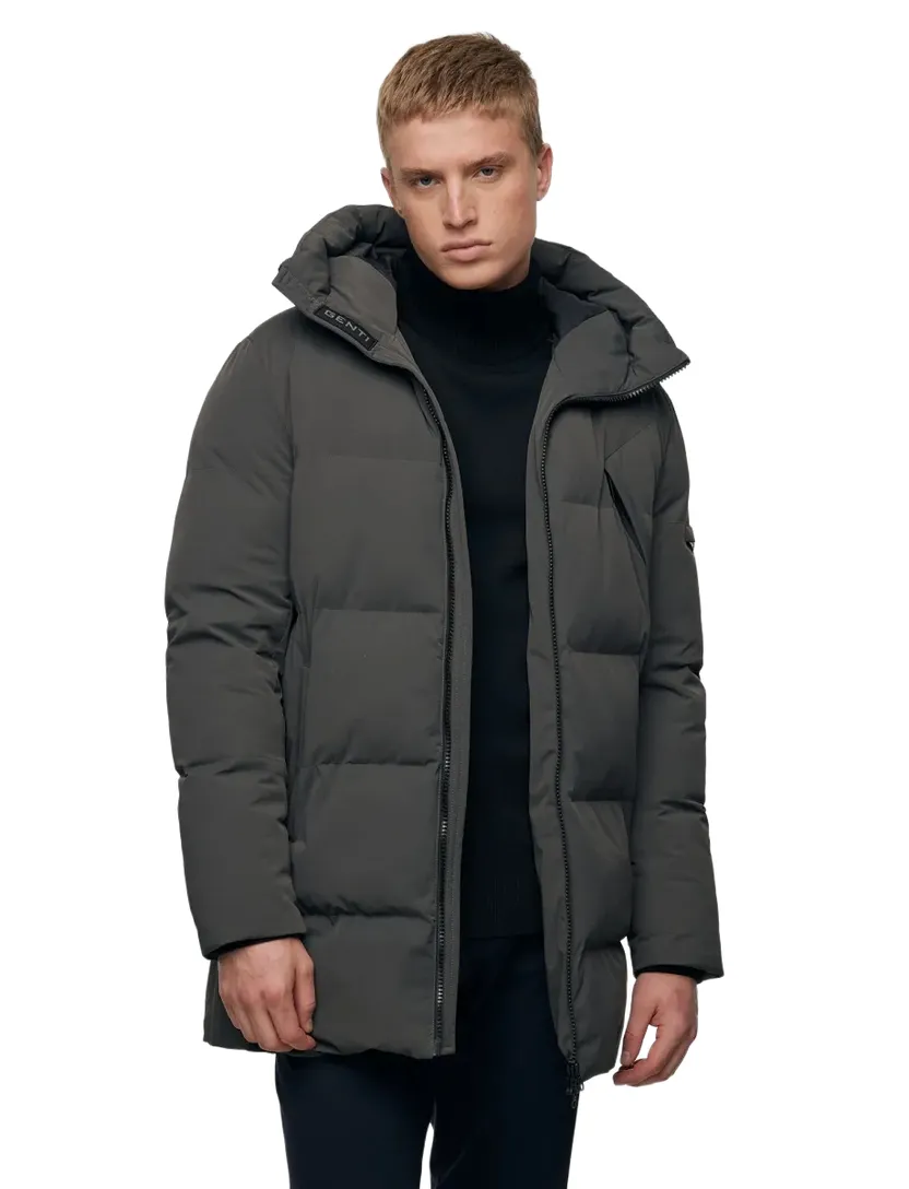 Genti winterjas puffer capuchon donkergrijs