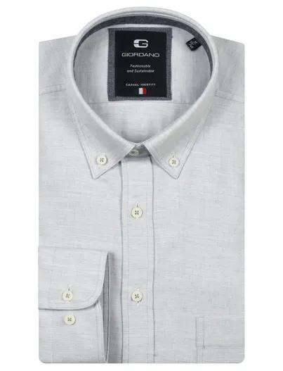 Giordano Giordano casual flanel overhemd lichtblauw