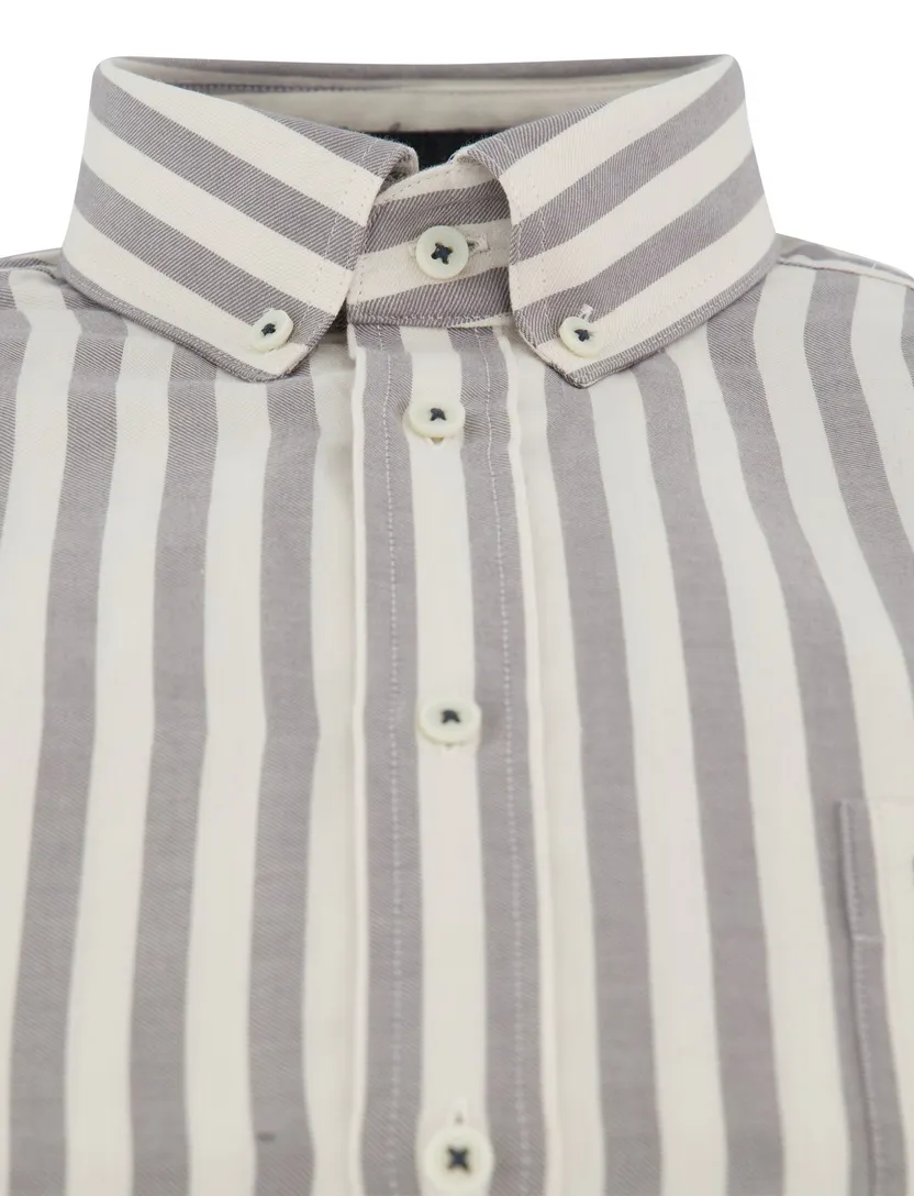 Overhemd Giordano wit grijs gestreept