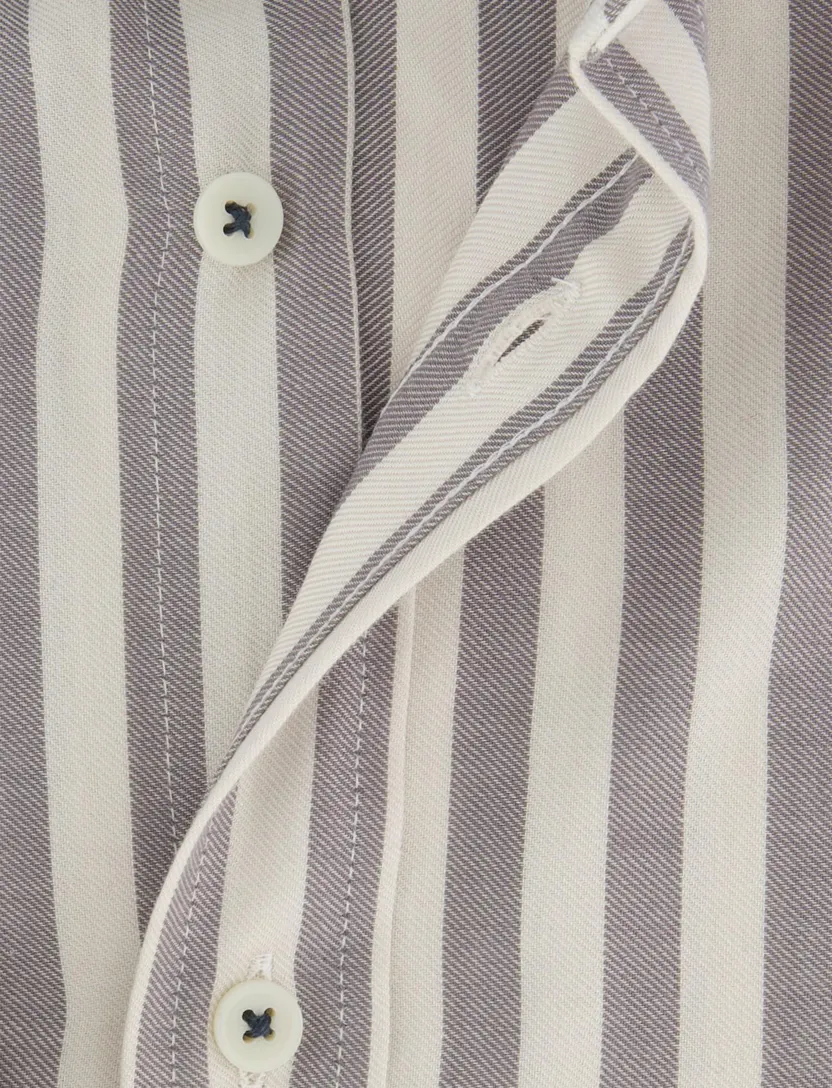Overhemd Giordano wit grijs gestreept