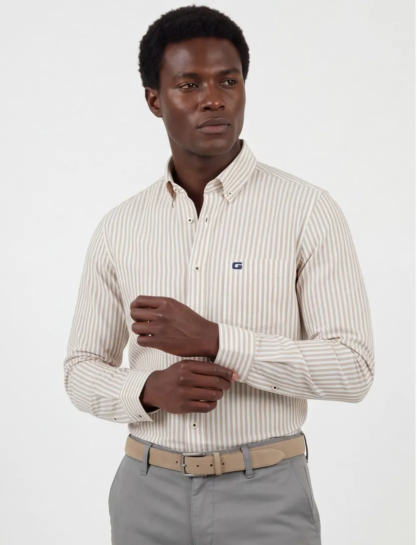 Giordano katoenen overhemd beige