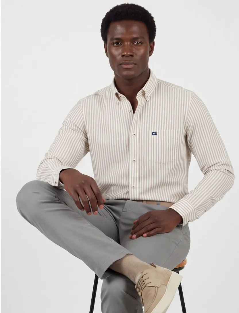 Giordano katoenen overhemd beige