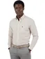 Giordano overhemd beige gestreept