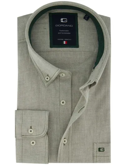 Giordano Giordano overhemd groen button down