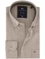 Giordano overhemd beige Regular Fit flanel button-down borstzak
