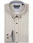 Giordano overhemd creme patroon katoen
