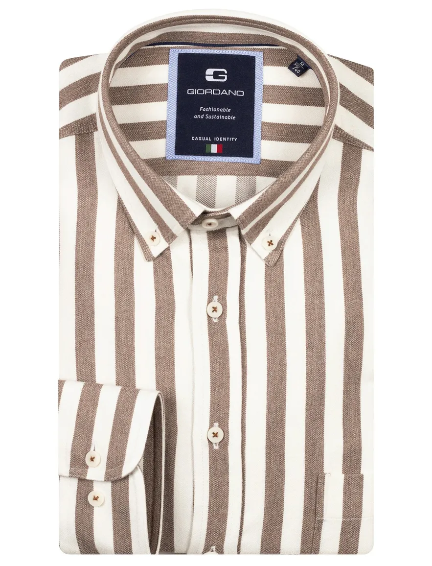 casual overhemd bruin Giordano