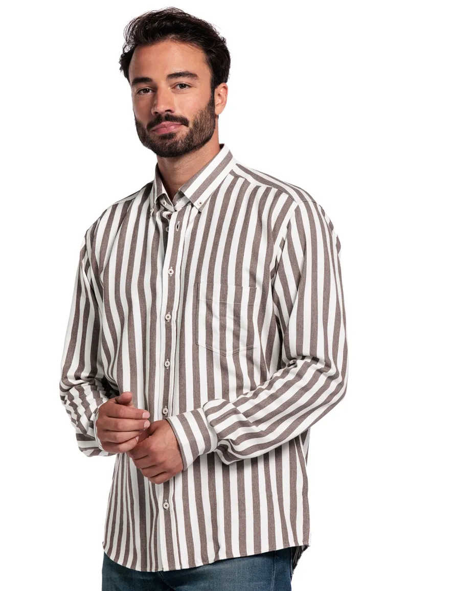 casual overhemd bruin Giordano