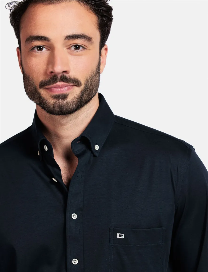 Giordano casual overhemd donkerblauw