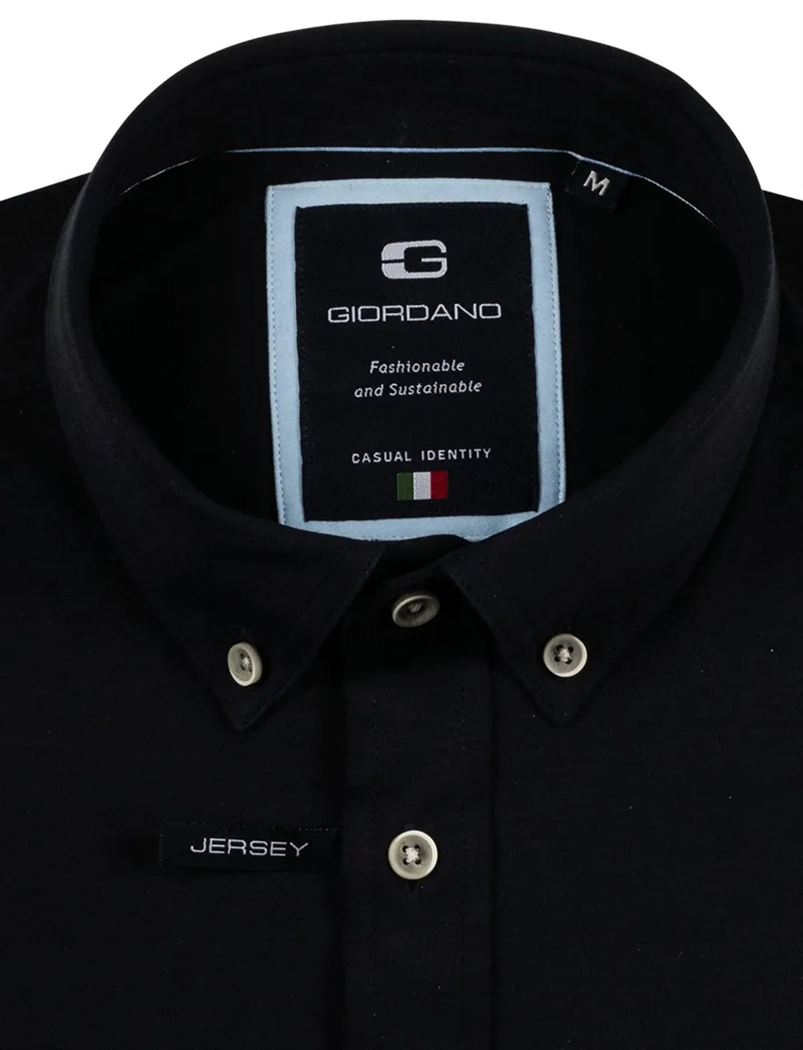 Giordano casual overhemd donkerblauw