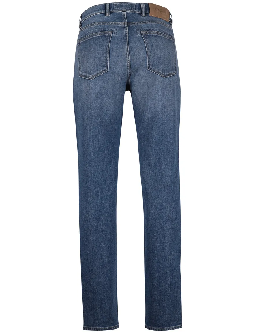 Barmas blauw effen jeans denim normale fit