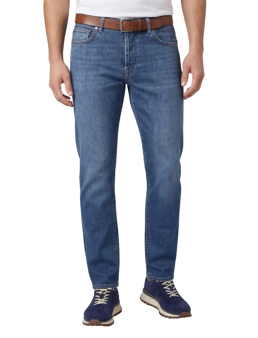 Barmas blauw effen jeans denim normale fit