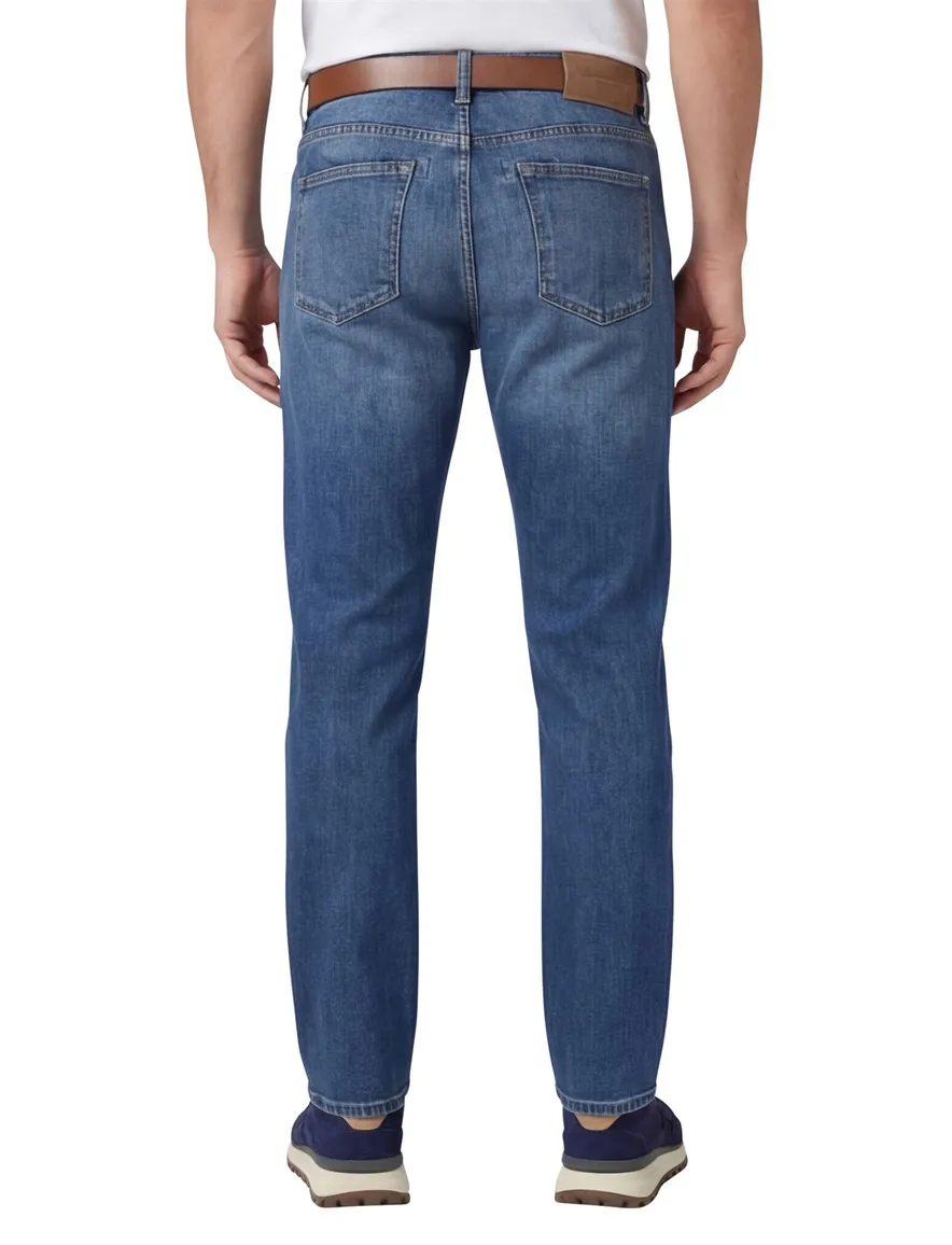 Barmas blauw effen jeans denim normale fit