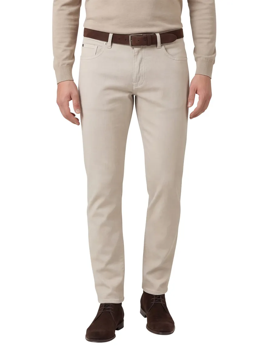 Beige Barmas Dean 5-pocket broek
