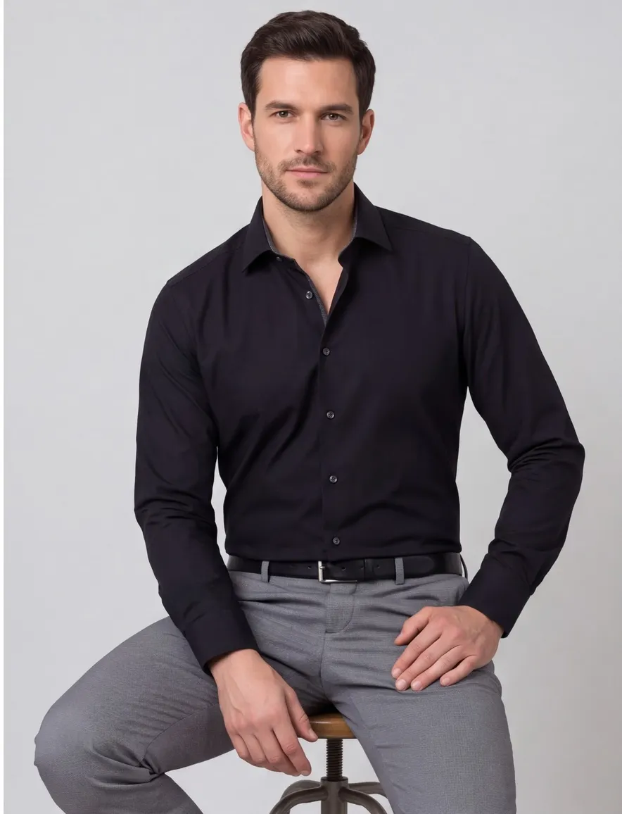 business overhemd zwart Olymp Luxor Comfort Fit