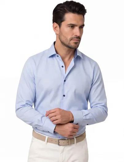 Olymp Olymp comfort fit overhemd blauw katoen