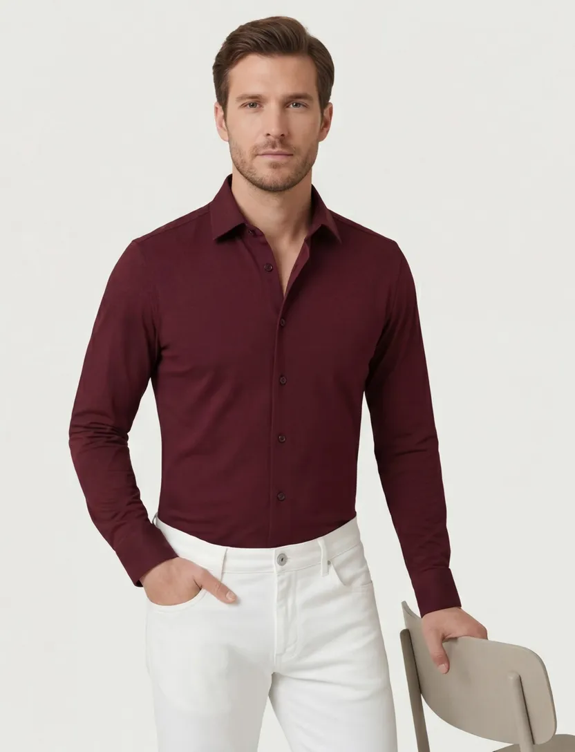 Olymp overhemd bordeaux Luxor 24/Seven Modern Fit