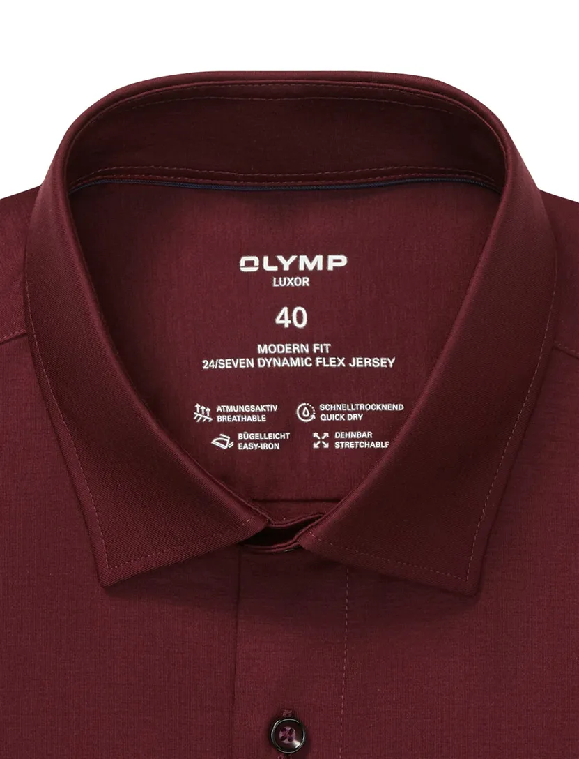 Olymp overhemd bordeaux Luxor 24/Seven Modern Fit