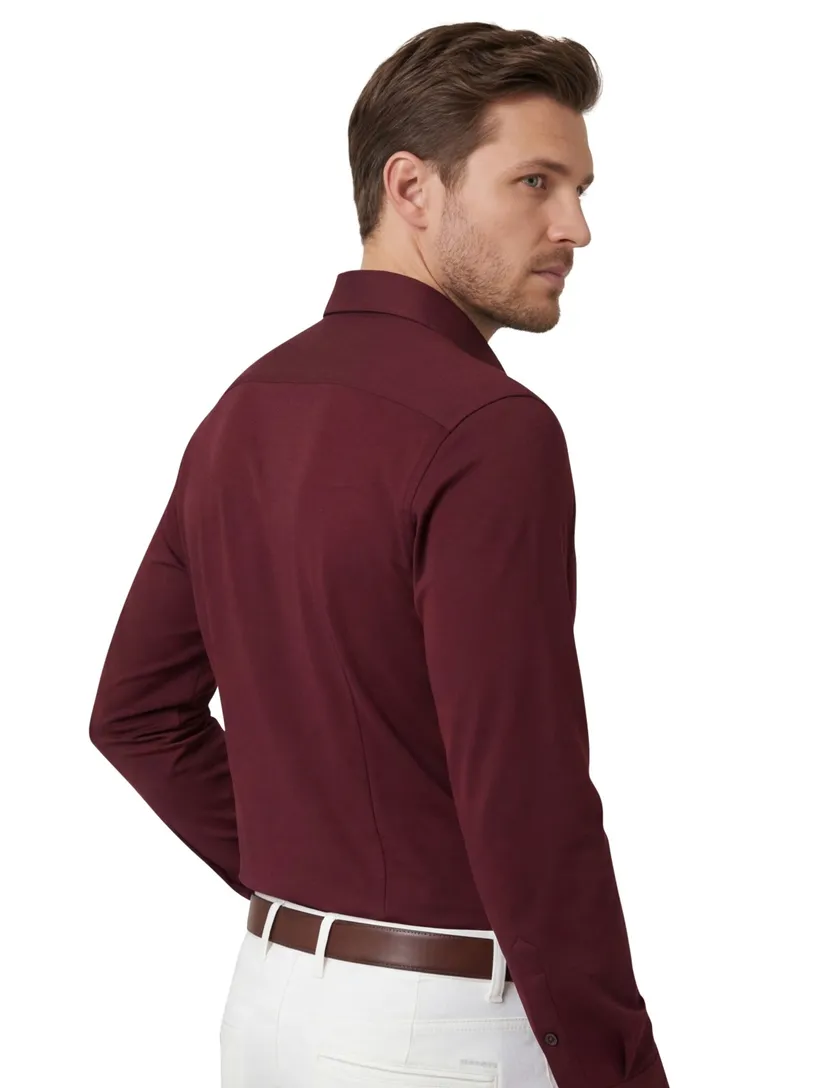 Olymp overhemd bordeaux Luxor 24/Seven Modern Fit