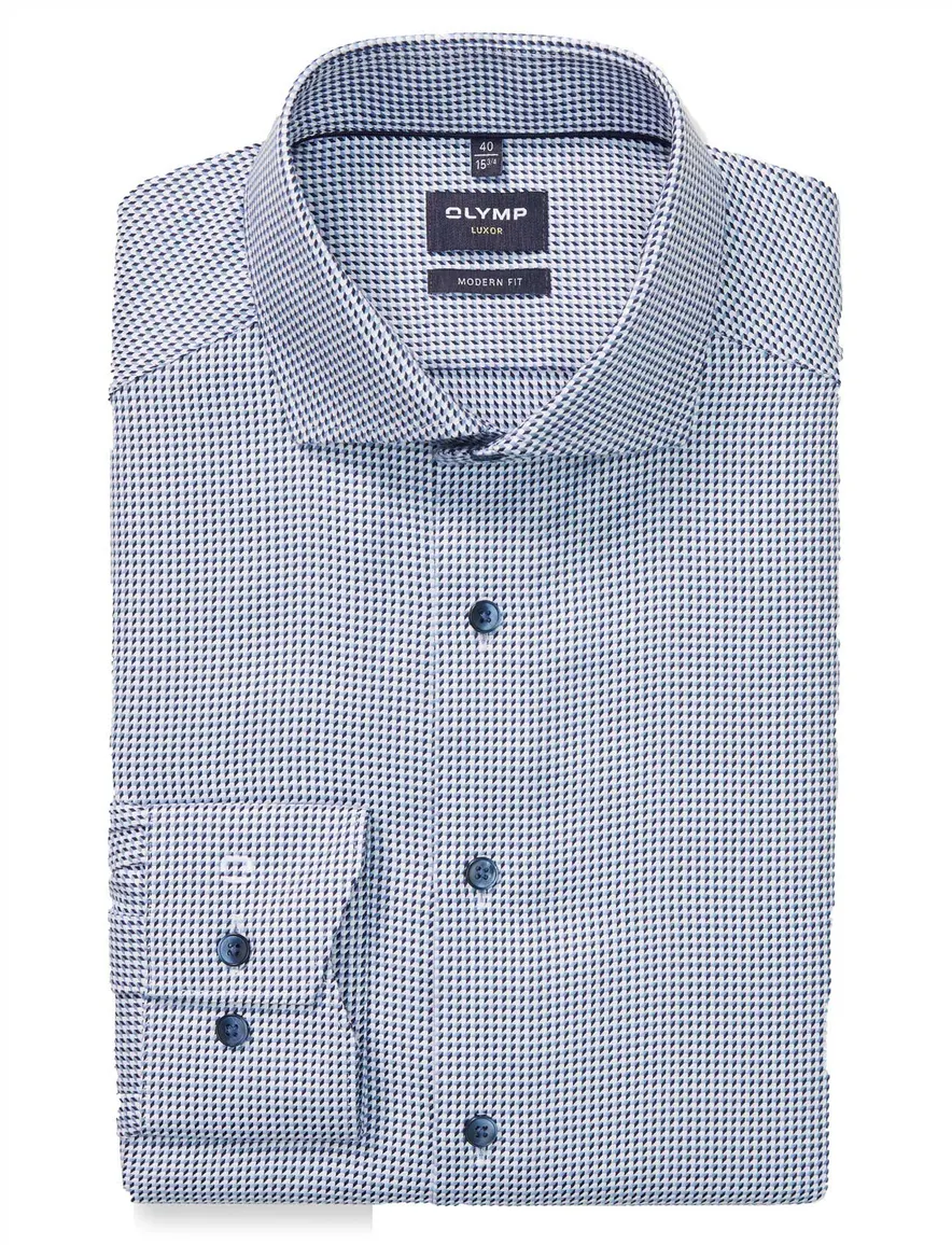Olymp overhemd Luxor Modern Fit blauw