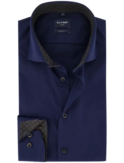 Olymp business overhemd Olymp Luxor Modern Fit donkerblauw