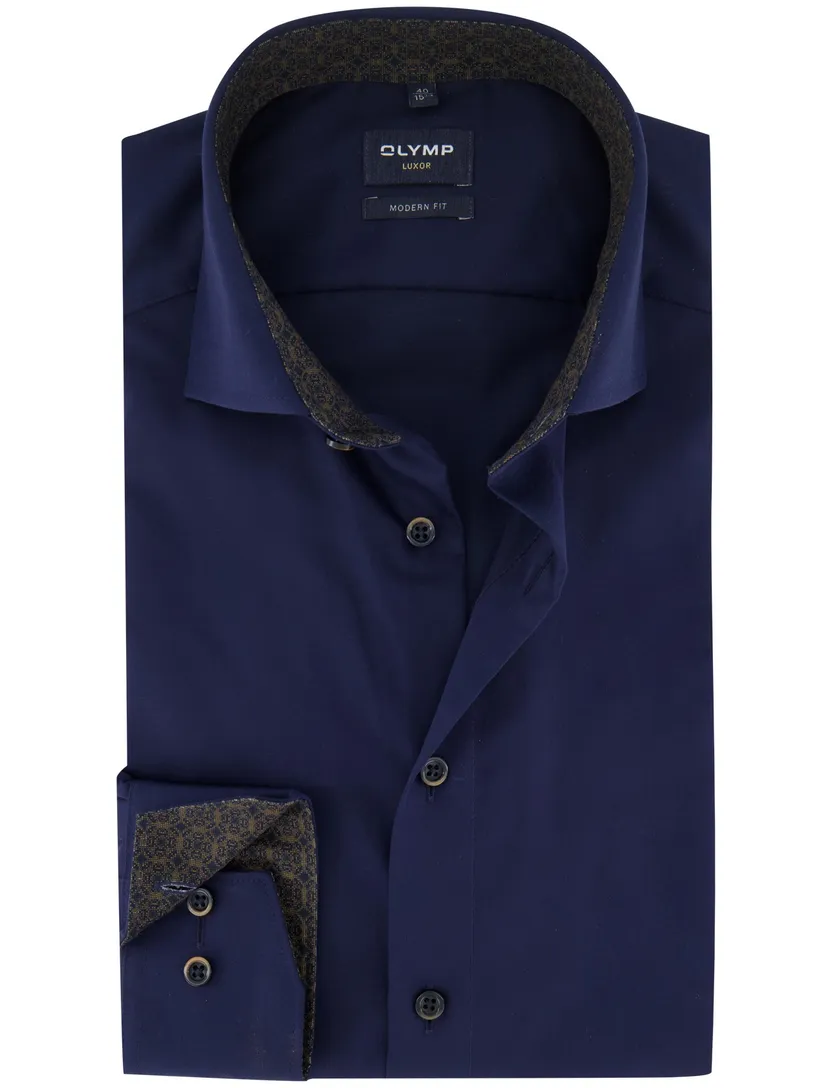 business overhemd Olymp Luxor Modern Fit donkerblauw