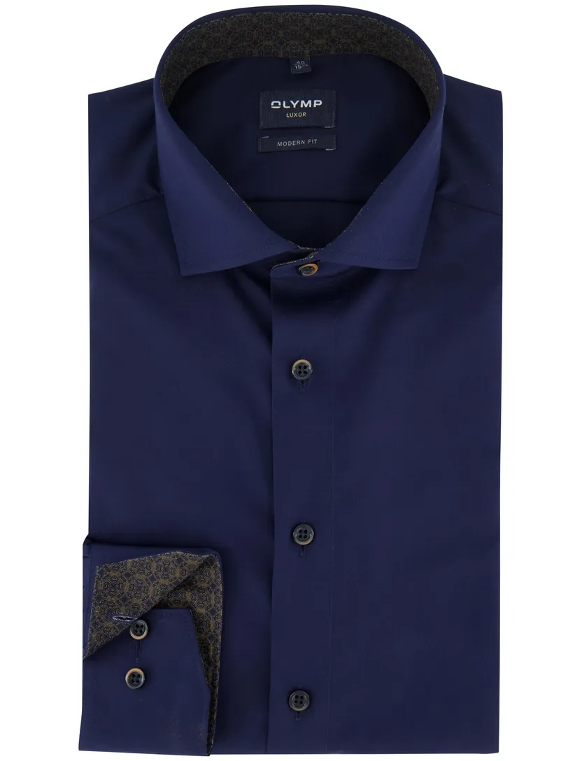 business overhemd Olymp Luxor Modern Fit donkerblauw