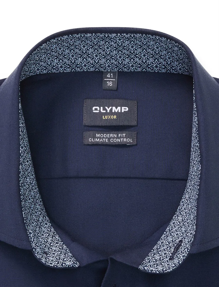 Olymp overhemd Luxor 24/Seven navy Modern Fit effen