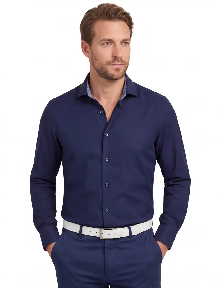 Olymp overhemd Luxor 24/Seven navy Modern Fit effen