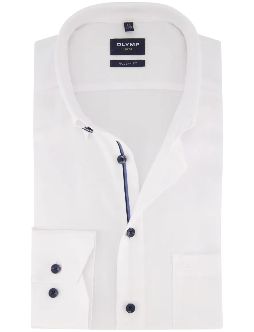 overhemd mouwlengte 7 wit Olymp Luxor Modern Fit