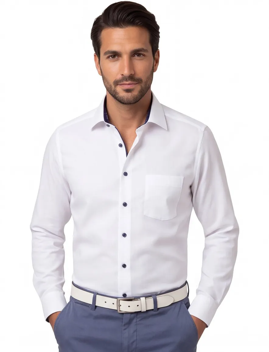 Olymp Luxor Modern Fit overhemd mouwlengte 7 wit effen