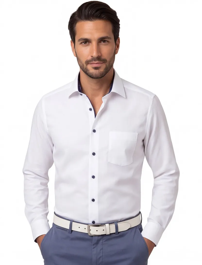 Overhemd mouwlengte 7 Olymp Luxor Modern Fit wit
