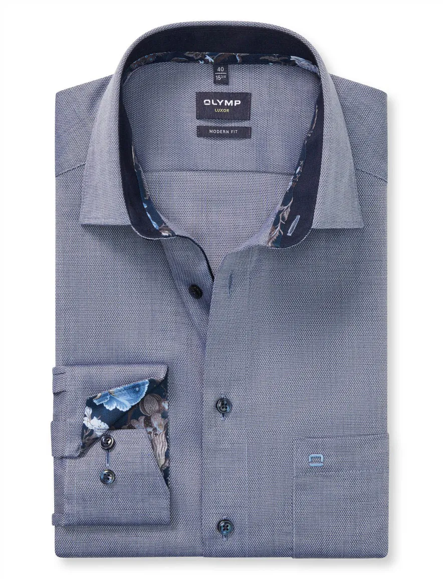 Olymp overhemd blauw Luxor Modern Fit ml7