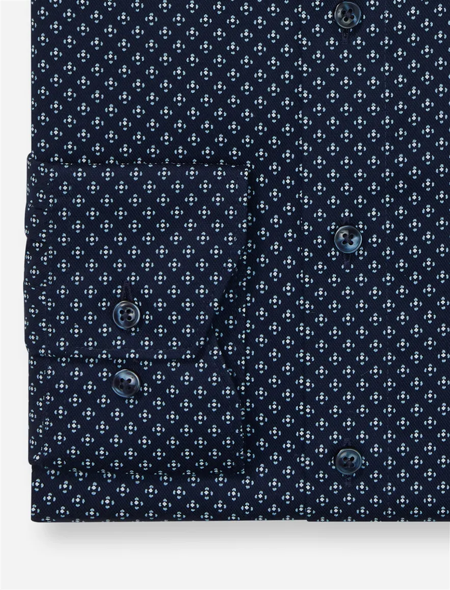 Olylmp overhemd navy ml7 geprint Luxor Modern Fit