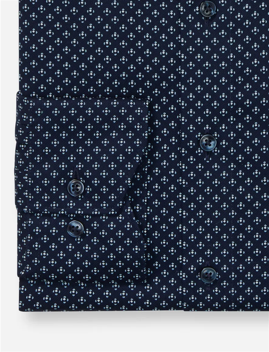Olylmp overhemd navy ml7 geprint Luxor Modern Fit
