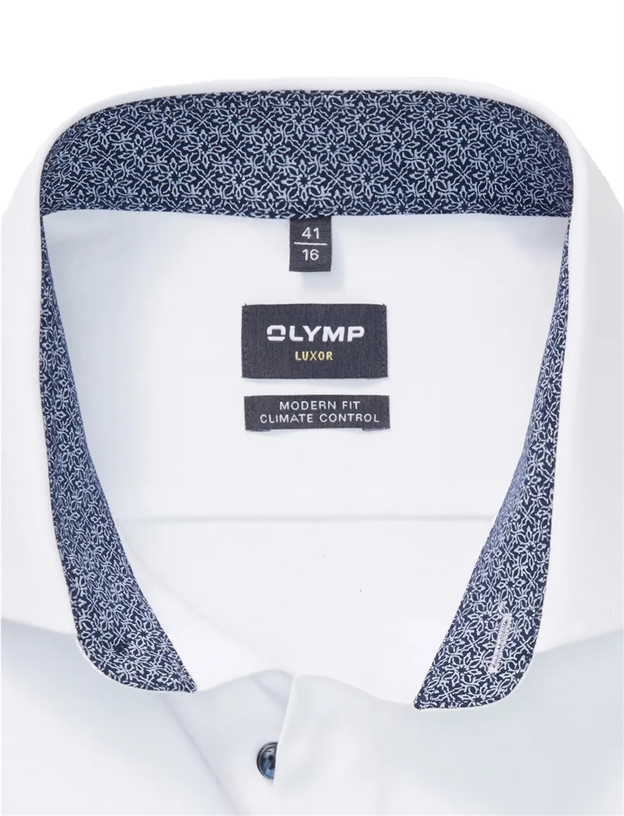 overhemd mouwlengte 7 wit Olymp Luxor 24/7 modern fit