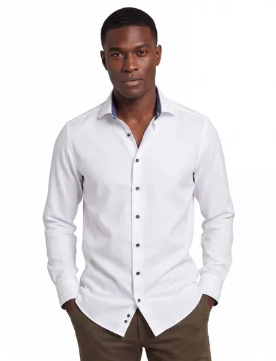 Olymp Olymp Luxor 24/7 modern fit overhemd mouwlengte 7 wit