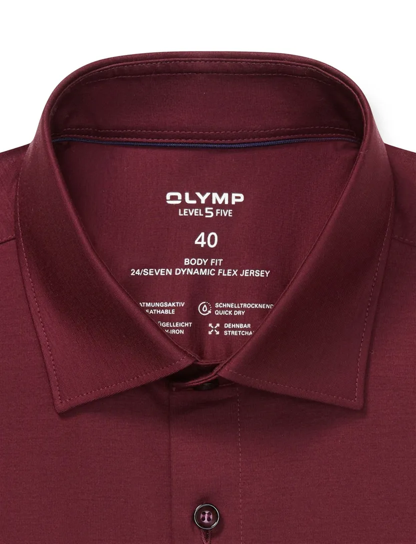 Olymp overhemd bordeaux slim fit katoen