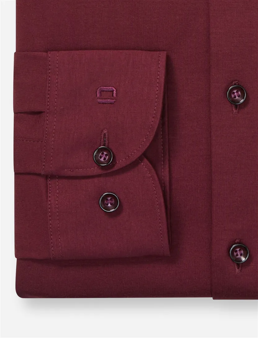 Olymp overhemd bordeaux slim fit katoen