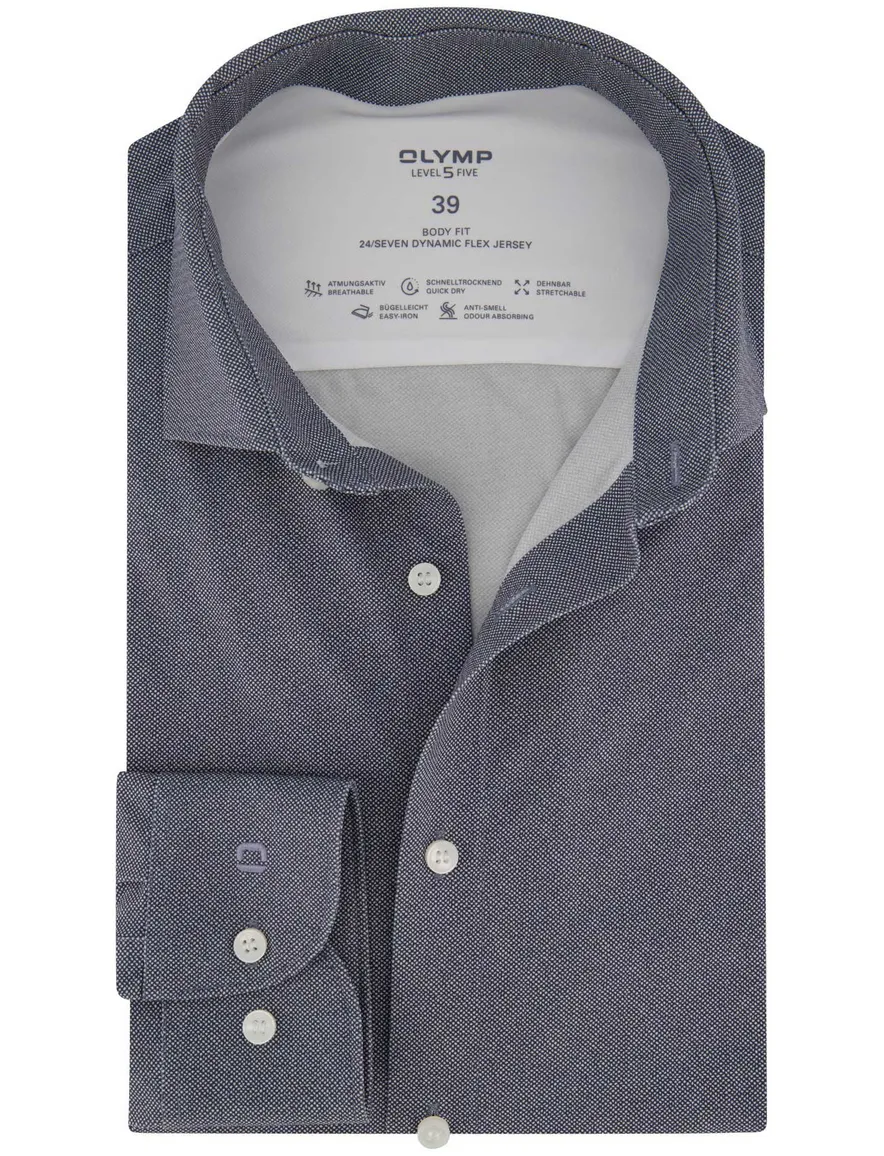 Olymp level 5 overhemd body fit navy